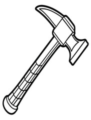 Hammer and nail isolated on white background with black handle and steel claw tool for carpentry and construction work