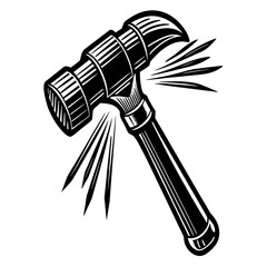 Hammer and anvil with nail and tools vector illustration