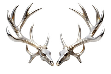 Symmetrical deer antlers and skulls on black