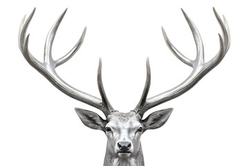 Majestic stag head with antlers on black background