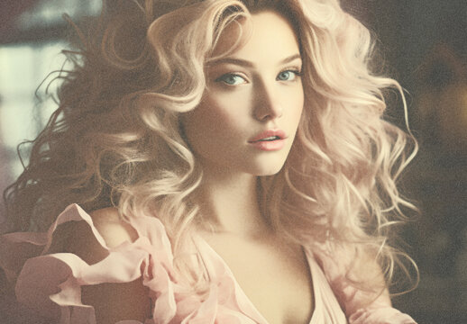 Pink And Beige Faded Vintage Color Photo Effect