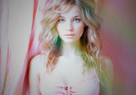 Pink And Green Faded Vintage Color Photo Effect