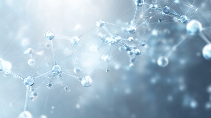 Abstract molecular structure digital illustration science technology atoms molecules network connection