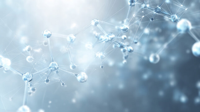 Abstract molecular structure digital illustration science technology atoms molecules network connection