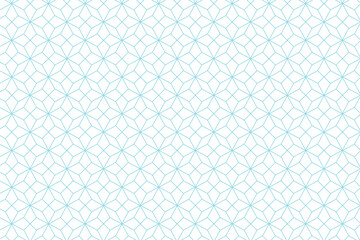 Pattern design with star shape | Abstract geometric vector seamless pattern with cyan line texture on white background | Light modern simple wallpaper, bright tile backdrop, monochrome graphic 