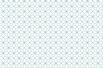 Fototapeta premium Pattern design with star shape | Abstract geometric vector seamless pattern with verdigris line texture on white background | Light modern simple wallpaper, bright tile backdrop, monochrome graphic 