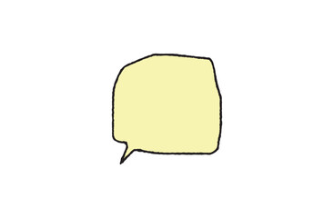 シンプルな手描きのふきだし　黄色
