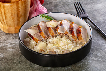 Risotto woth fried duck breast