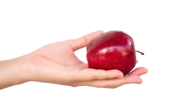 hand holding red apple - Powered by Adobe