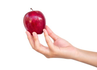 hand holding red apple