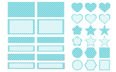 フレーム/あしらい（ストライプ青系）