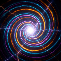 Fototapeta premium Vibrant Energy Spiral - A Mesmerizing Display of Light and Motion.