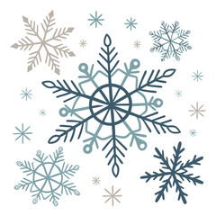 Festive geometric snowflake pattern illustration with a vintage feel and vibrant color options