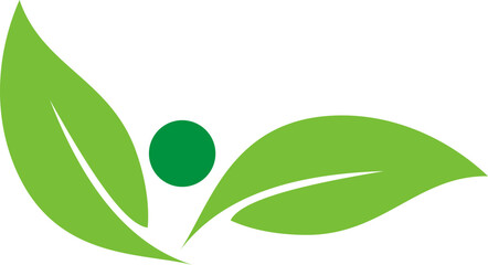 green eco icons on green leaf organic logo on green leaf vector illustration