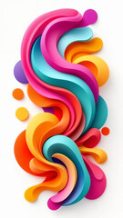 Vibrant layered fluid shapes creating an abstract, captivating colorful background design element