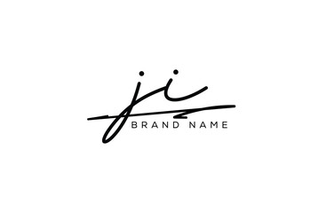 JI letter elegant cursive beauty handwriting logo.