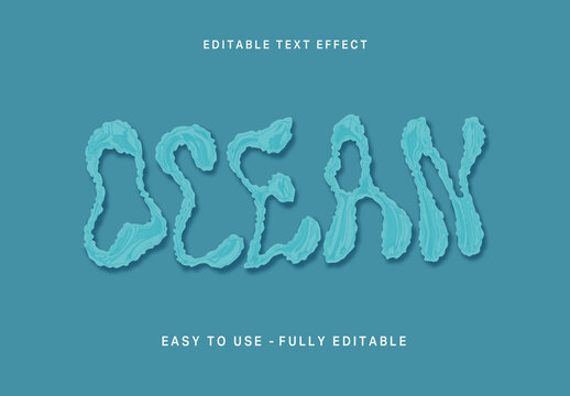 Blue Raindrop Impact Water Ripple Text Effect Glossy Liquid Font