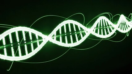 A Stunning Visualization of DNA Helix Structure in Vibrant Green, Highlighting Genetic Patterns and Molecular Interactions in a Futuristic Setting - Powered by Adobe