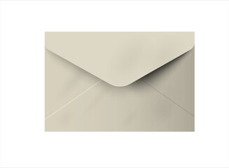 Paper closed realistic envelope isolated, mockup