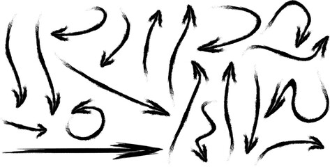 Hand drawn arrows set in different directions