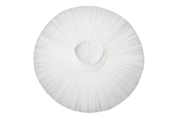 Classic white ballet tutu, elegant dance costume isolated on transparent background.