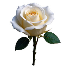 White Rose, Photo Botanical Theme Flowers, Transparent Background, PNG File