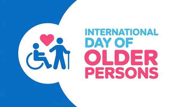 International Day of Older Persons Illustration Celebrating Senior Citizens and Healthcare Access for All Emphasizing Love and Support