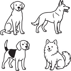 Dogs line art illustration
