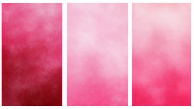 Three Panel Pink Gradient Background for Modern Wall Art, Triptych Poster Design, Copy Paste Area and Abstract Canvas Decoration for Interior or Creative Projects. Video