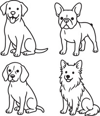 Dogs line art illustration