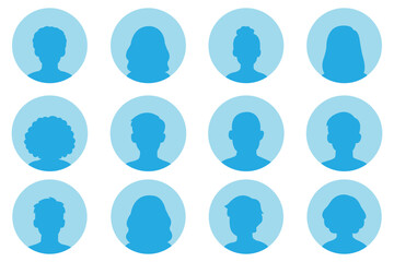 Men and women avatars set. Male and female silhouettes. Avatar Icons Representing Male And Female Profiles.