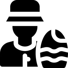 surfer glyph icon. Strong and solid vector icon for websites, mobile interfaces, presentations, and visual branding. High quality and easy to edit.