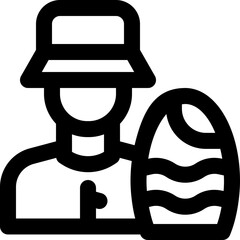 surfer line icon. Clean and minimalist vector icon for websites, mobile apps, presentations, and logos. Fully scalable and customizable for any project.