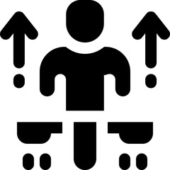 flyboard glyph icon. Strong and solid vector icon for websites, mobile interfaces, presentations, and visual branding. High quality and easy to edit.