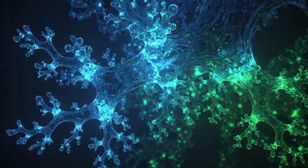 Crystalline Fractal Growth with Bioluminescent Glow