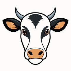 cow head vector illustration on white background