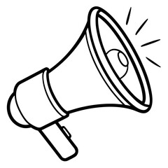 megaphone vector line art 