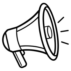 megaphone vector line art 