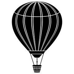 Hot air balloon vector silhouette on white background