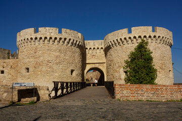 The towers by the entrance of the Kalemegdan park, Belgrade, Serbia