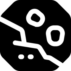 landslide glyph icon. Strong and solid vector icon for websites, mobile interfaces, presentations, and visual branding. High quality and easy to edit.