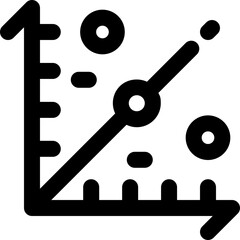 scatter graph line icon. Clean and minimalist vector icon for websites, mobile apps, presentations, and logos. Fully scalable and customizable for any project.