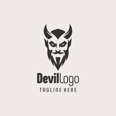 Modern Artistic Devil Logo Symbol