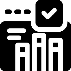 approved data glyph icon. Strong and solid vector icon for websites, mobile interfaces, presentations, and visual branding. High quality and easy to edit.