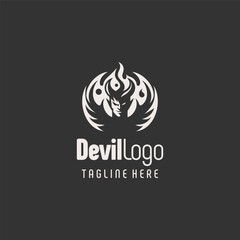 Professional Black White Devil Symbol