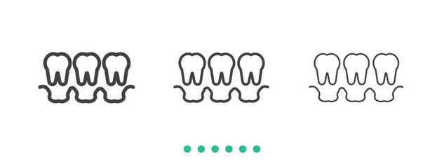 Teeth icon. Thin line icon vector