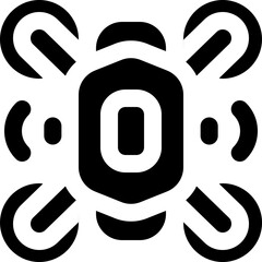 Obraz premium drone glyph icon. Strong and solid vector icon for websites, mobile interfaces, presentations, and visual branding. High quality and easy to edit.