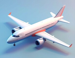 Obraz premium The Airplane Commercial 3D Icon 