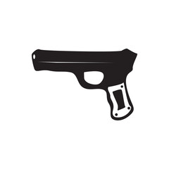 Handgun silhouette. Strong pistol silhouette suitable for law, security, and editorial designs.