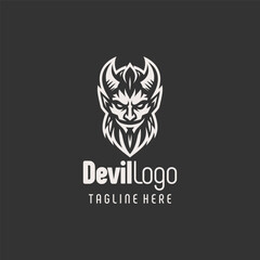 Contemporary Black White Devil Emblem